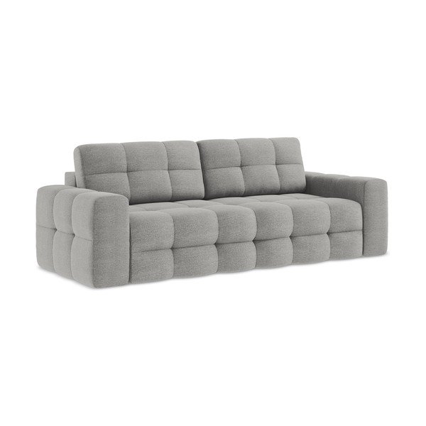 Pilkos spalvos iš boucle sulankstoma sofa 255 cm Milu – Makamii-image-1
