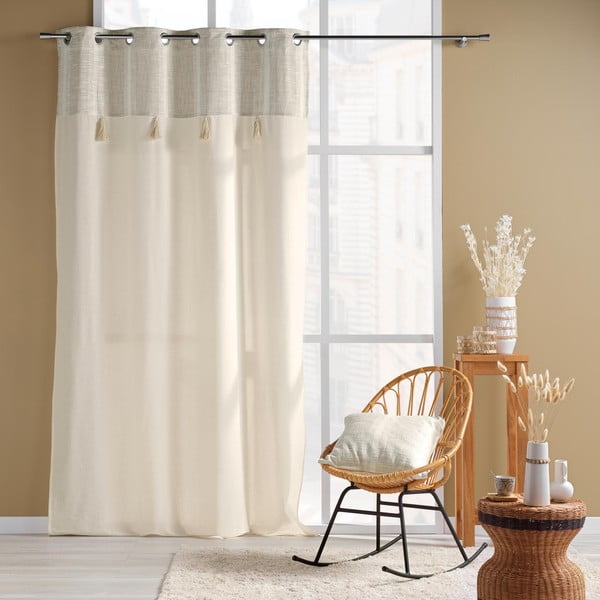 Natūralios spalvos užuolaida 140x240 cm Island – douceur d'intérieur-image-1