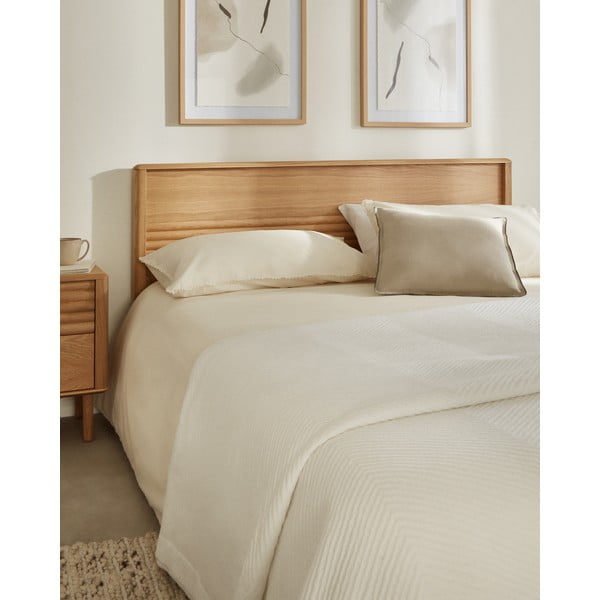 Dvigulė lova natūralios spalvos su lovos grotelėmis iš ąžuolo masyvo 160x200 cm Lenon – Kave Home-image-3