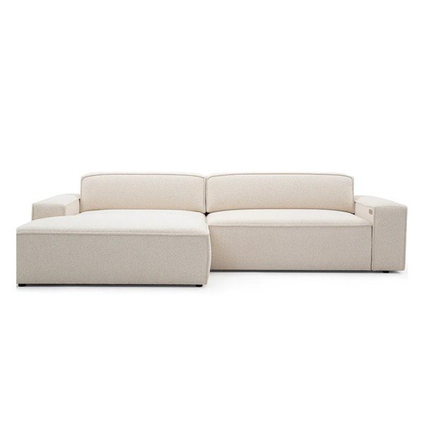 Smėlio spalvos sulankstoma/ar elektrisko sēdekļa regulēšanu kampinė sofa (su kairiuoju kampu) Abel – Bobochic Paris