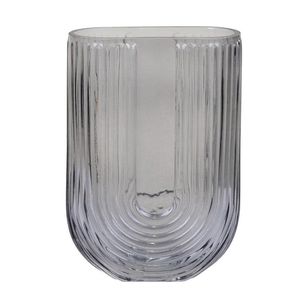 Iš stiklo  vaza šviesiai pilkos spalvos (aukštis 19 cm) – House Nordic