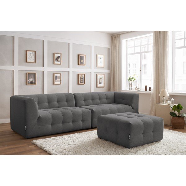 Tamsiai pilka sofa 324 cm Kleber - Bobochic Paris-image-1