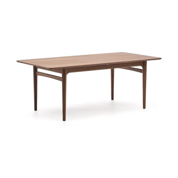 Prailginamas valgomojo stalas su papildomu stalviršiu iš riešutmedžio 100x200 cm Elan – Kave Home-image-2