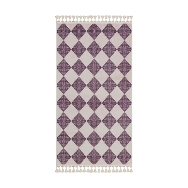 Violetinės ir smėlio spalvos plaunamas kilimas 120x80 cm - Vitaus