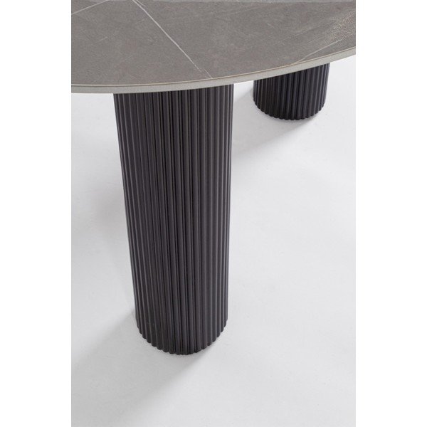 Apvalios formos valgomojo stalas su marmuro dekoro stalviršiu ø 120 cm Bamira – Yes Everyday-image-3
