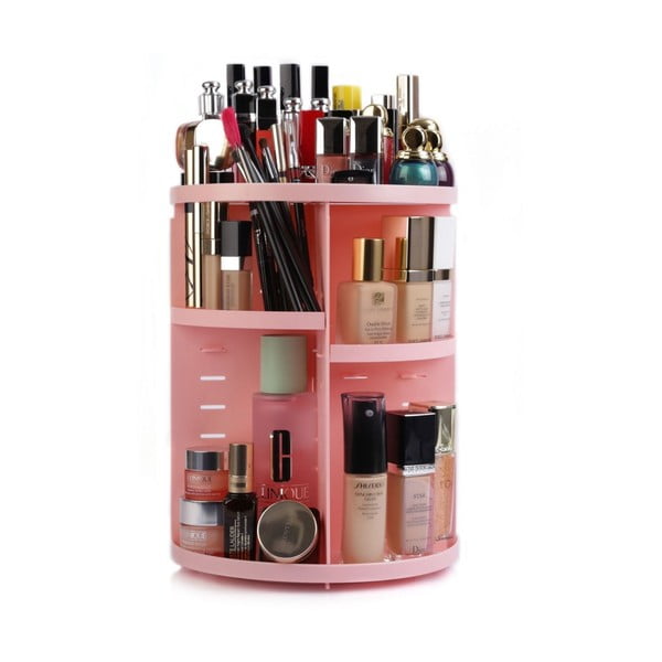 Rožinis plastikinis vonios kambario kosmetikos organizatorius - Hermia