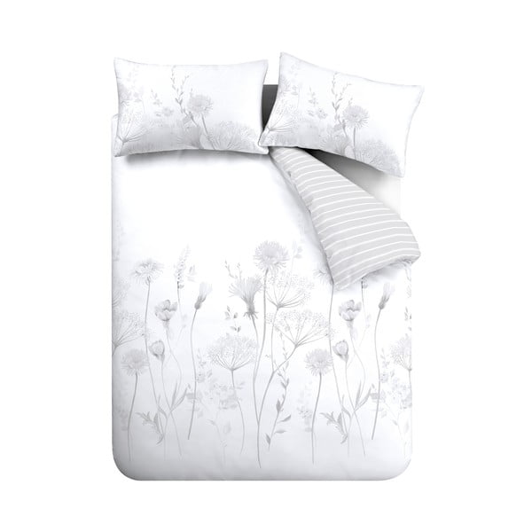 Baltos spalvos/pilkos spalvos dvigulė/itin ilga patalynė 230x220 cm Meadowsweet Floral – Catherine Lansfield