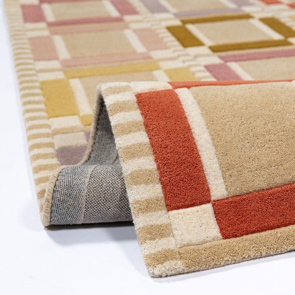 Rankų darbo natūralios spalvos iš vilnos kilimas 160x230 cm Quadro Wool – Flair Rugs-image-3
