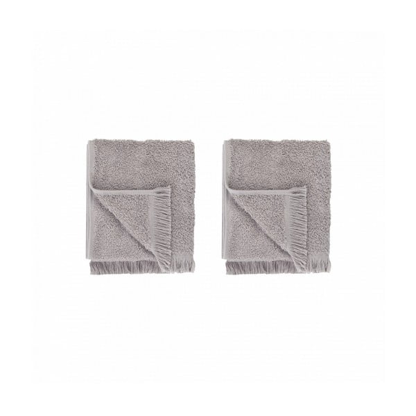 Šviesiai pilki medvilniniai rankšluosčiai, 2 vnt., 30x50 cm FRINO - Blomus-image-1