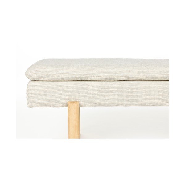 Kreminės spalvos paminkštinto audinio suolas Jappo – White Label-image-3