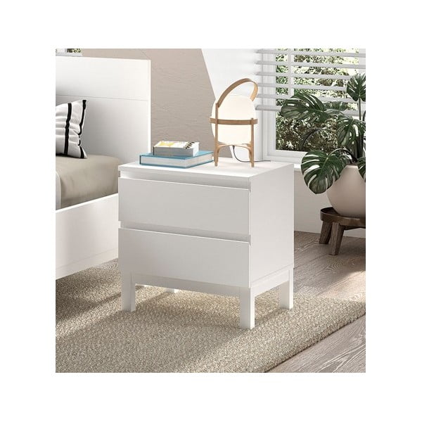 Baltos spalvos vaikiškas naktinis staliukas Eva – Vipack-image-1