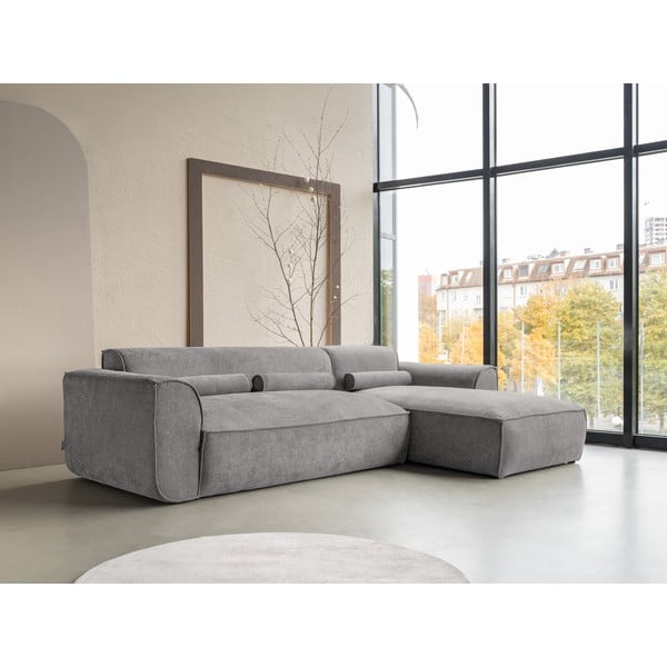 Kampinė sofa šviesiai pilkos spalvos (su dešiniuoju kampu) Flex Felix – Miuform-image-3