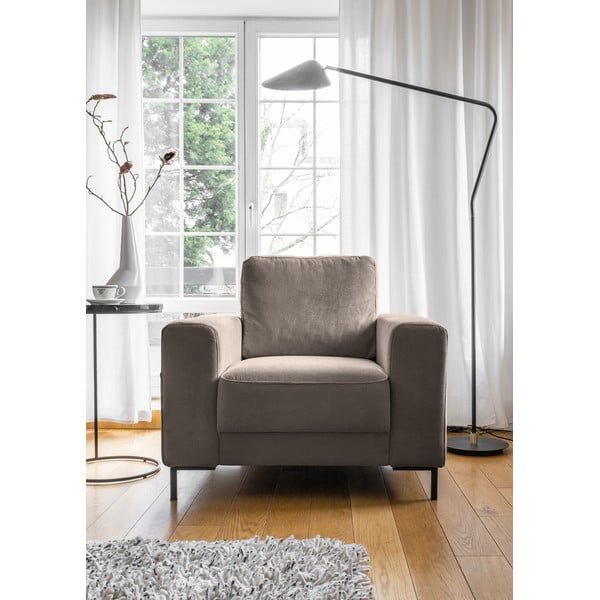 Iš kordinio velveto krėslas rudos spalvos Lofty Lilly – Miuform-image-1