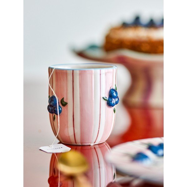Rožinės spalvos iš keramikos puodeliai 4 vnt. kapučino 235 ml Carry – Bloomingville-image-1