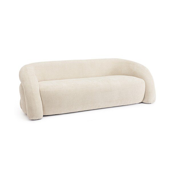 Kreminės spalvos sofa iš šenilinio audinio 200 cm Clemence – Bizzotto-image-2