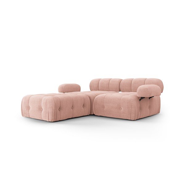 Kampinė sofa šviesiai rožinės spalvos Ferento – Cosmopolitan Design-image-1
