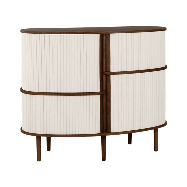 Rudos spalvos/smėlio spalvos spintelė iš ąžuolo su stumdomomis durimis 120x100x50 cm Audacious – UMAGE-image-1