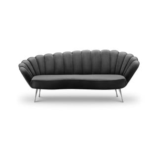 Tamsiai pilka aksominė asimetriška sofa Interieurs 86 Varenne, 224 cm