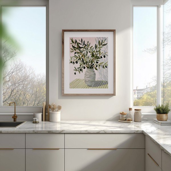 Spausdintas paveikslas su rėmeliu 40x50 cm Olive Bunch II – Styler-image-1