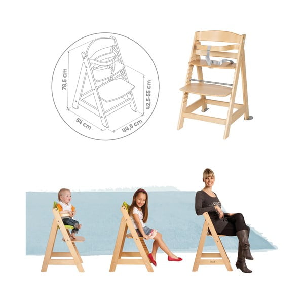 Šviesiai pilkos spalvos/natūralios spalvos maitinimo kėdutė Style Born Up 2in1 – Roba-image-3