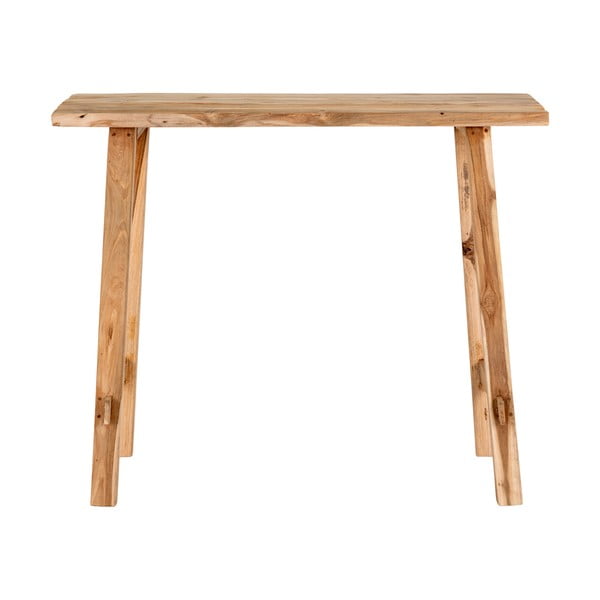 Iš tikmedžio masyvo konsolinis staliukas natūralios spalvos 30x90 cm Girona – House Nordic-image-3