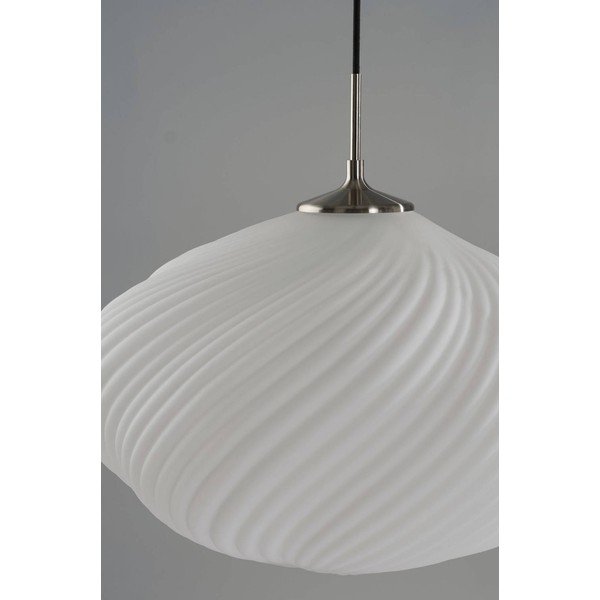 Baltos spalvos/sidabrinės spalvos kabantis šviestuvas iš opalinio stiklo su pritemdymo funkcija ø 50 cm Meringue – Jotex-image-4