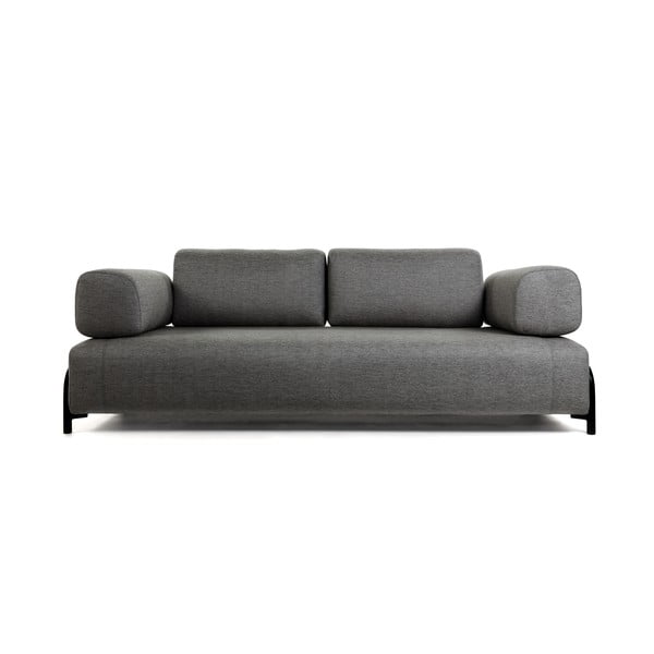 Tamsiai pilka sofa su porankiais Kave Home Compo