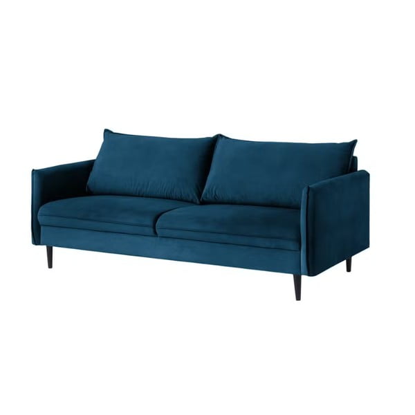 Tamsiai mėlynos spalvos iš velveto sofa 203 cm Juli – Ropez