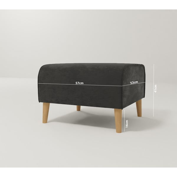 Taburetė tamsiai pilkos spalvos iš velveto Carole – Ropez-image-3
