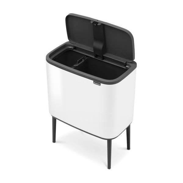 Iš plieno šiukšliadėžė baltos spalvos rūšiavimui/galima atidaryti palietus 34 l Bo Touch Bin – Brabantia