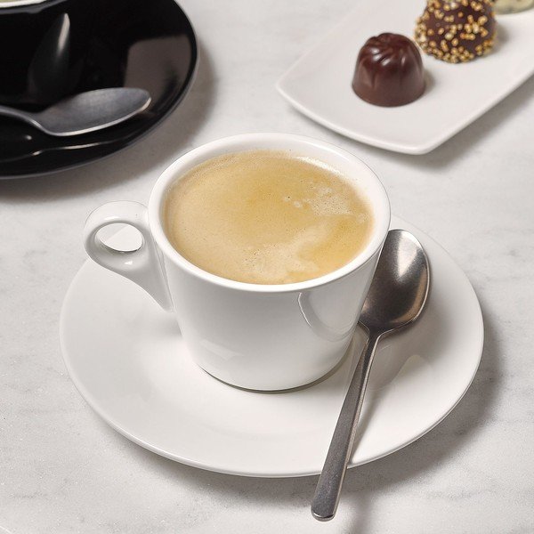 Baltos spalvos iš porceliano puodelis espreso 80 ml Barista – BonBistro-image-1