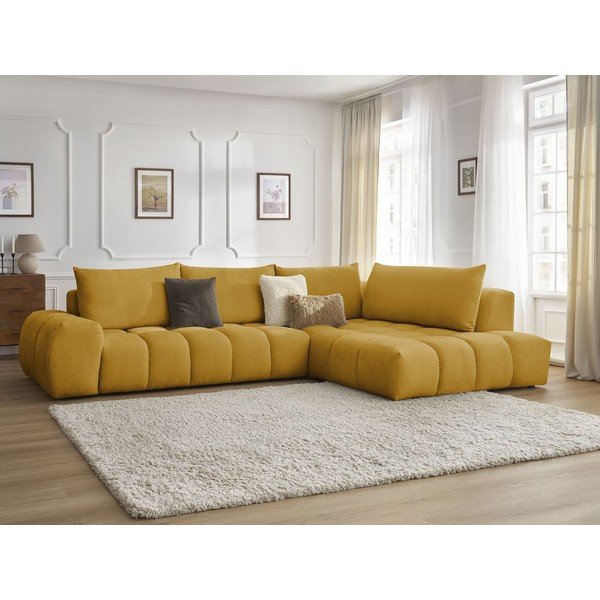Kampinė sofa ochros spalvos (su dešiniuoju kampu) Everest – Bobochic Paris-image-1
