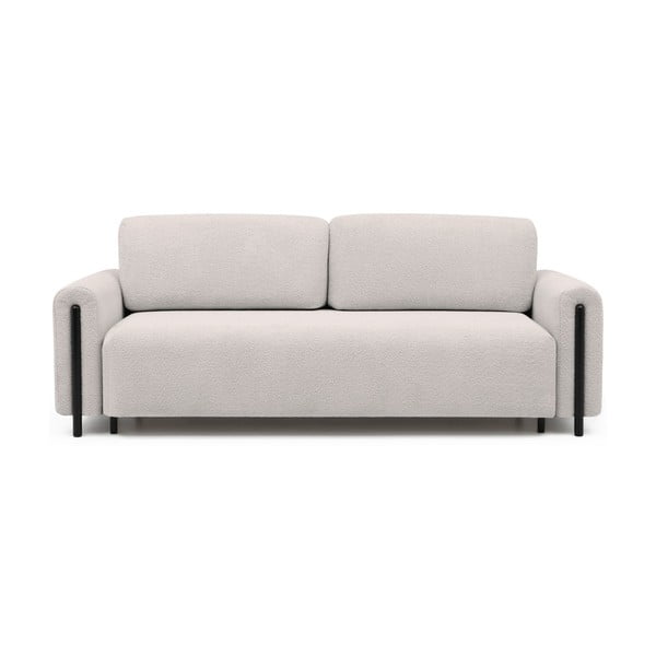 Smėlio spalvos iš boucle sulankstoma/su sandėliavimo vieta sofa 244 cm Arcadova – ELTAP