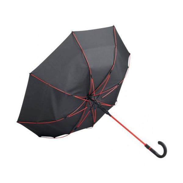 Juodas vėjo nepraleidžiantis skėtis su raudonomis detalėmis "Ambiance Fare Proof", ⌀ 112 cm-image-3