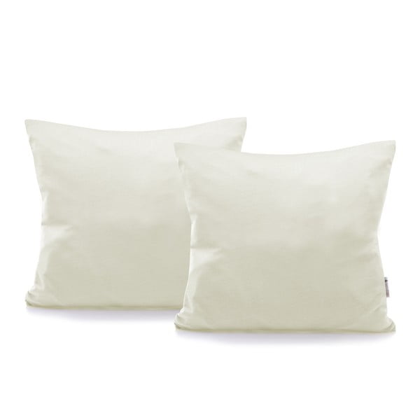 2 pilkos ir smėlio spalvos medvilninių užvalkalų rinkinys DecoKing Amber Ecru, 40 x 40 cm-image-1