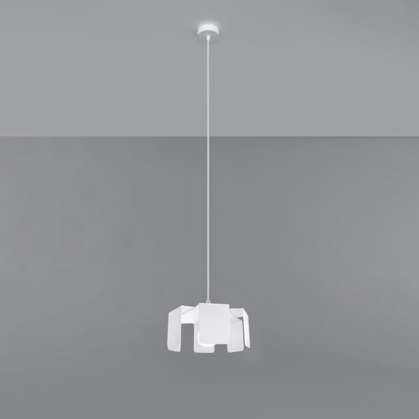 Kabantis šviestuvas baltos spalvos ø 24 cm su metaliniu gaubtu Rossario – Nice Lamps