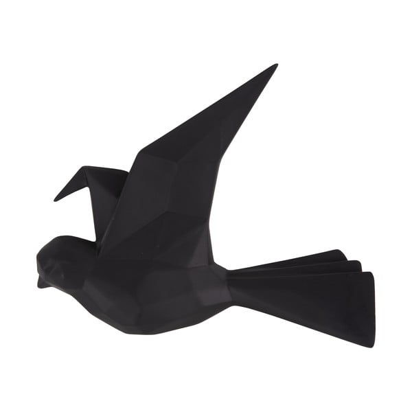 Juodos spalvos paukščio formos sieninė pakaba PT LIVING, 19 cm pločio