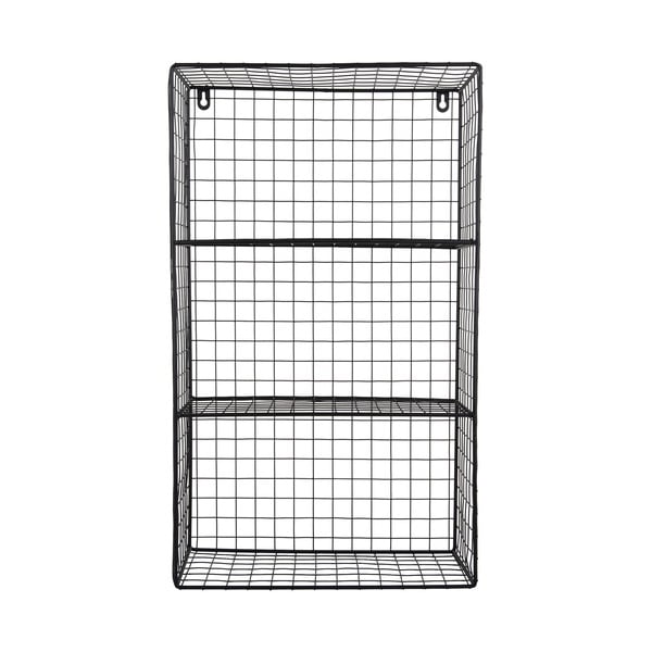 Juodos spalvos iš plieno kelių aukštų sieninė lentyna 60 cm Reja – PT LIVING