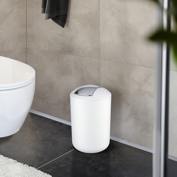 Baltos spalvos iš plastiko šiukšliadėžė 6,5 l Brasil – Wenko-image-1