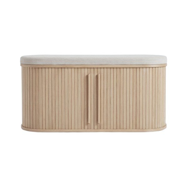 Natūralios spalvos paminkštinto audinio suolas Meta – Unique Furniture
