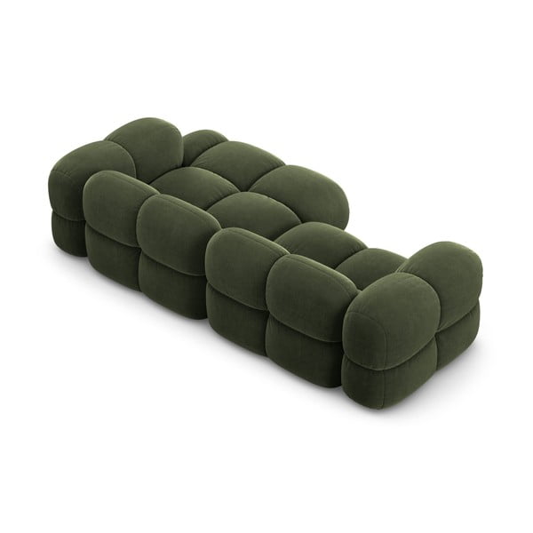 Žalios spalvos iš velveto kampinė sofa (su dešiniuoju kampu/su gultu) Loretto – Cosmopolitan Design-image-4