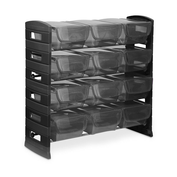 Iš plastiko dirbtuvių lentyna juodos spalvos 79x80 cm Utility One – Toomax