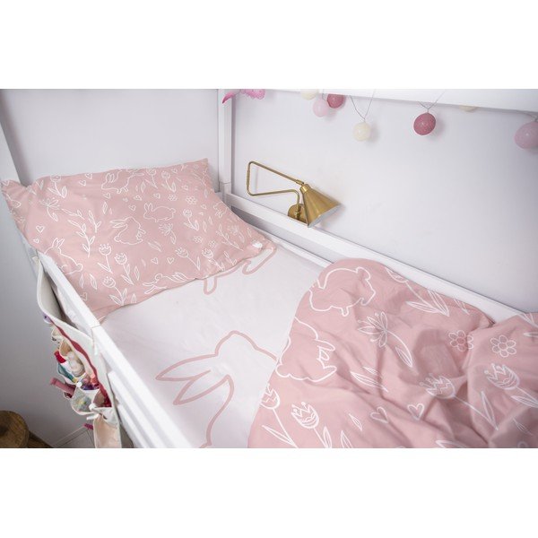 Medvilninio satino paklodė 120x60 cm Sweet Bunnies - Butter Kings-image-1