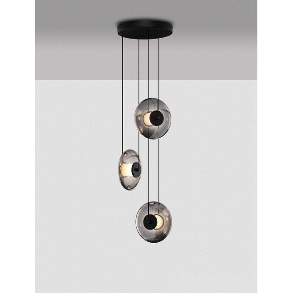 Matinės juodos spalvos iš stiklo kabantis šviestuvas LED su pritemdymo funkcija ø 35 cm Ballet – Nova Luce-image-4