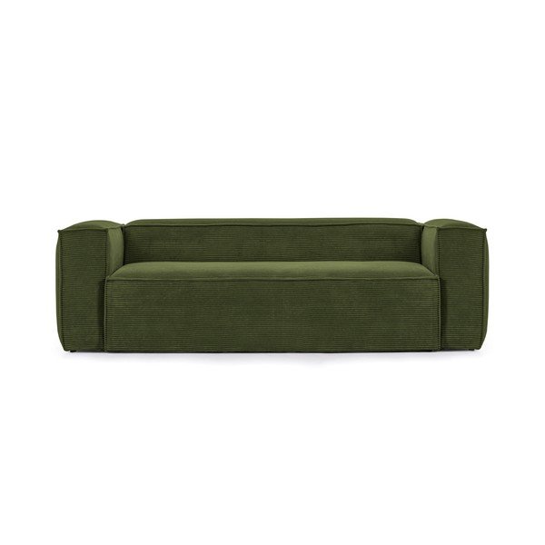 Tamsiai žalia aksominė sofa Kave Home Blok