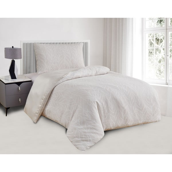 Iš žakardo viengulė patalynė smėlio spalvos 140x200 cm Florida – My House-image-1