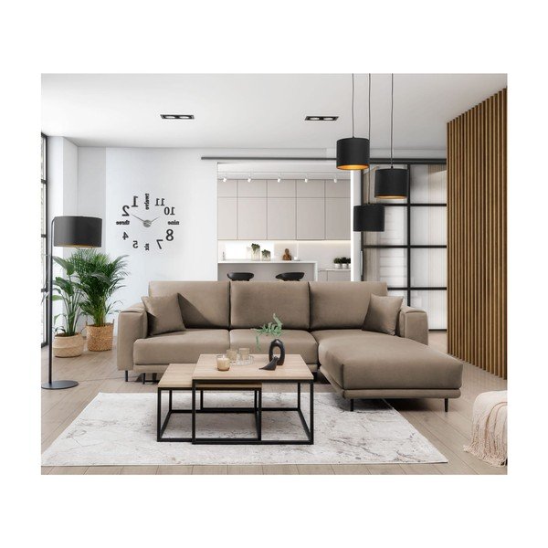 Šviesiai rudos spalvos iš velveto sulankstoma/su sandėliavimo vieta kampinė sofa (su dešiniuoju kampu/su gultu) Dalia – ELTAP-image-3