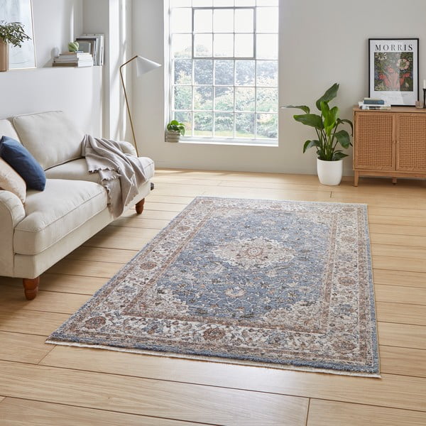 Kilimas mėlynos spalvos/smėlio spalvos 80x300 cm Vintage – Think Rugs-image-1