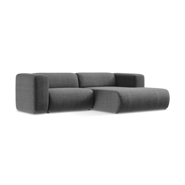 Pilkos spalvos kampinė sofa (su dešiniuoju kampu/su gultu) Ekahi – Makamii-image-2