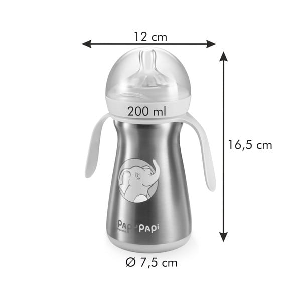 Mėlynas nerūdijančio plieno termo buteliukas kūdikiams 0,2 l Papu Papi - Tescoma-image-2